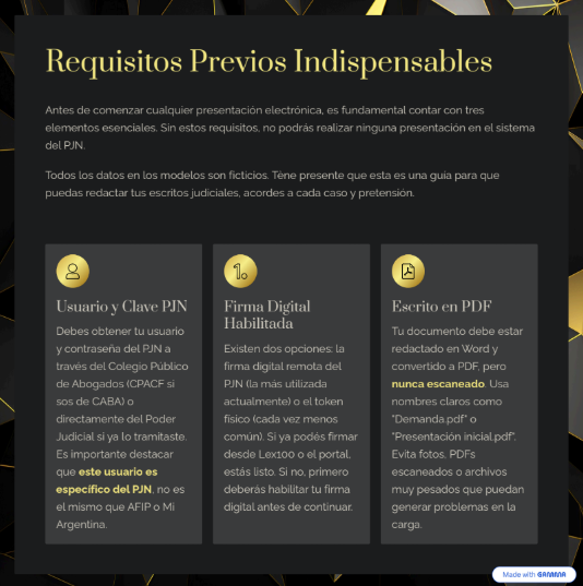 Requisitos previos indispensables