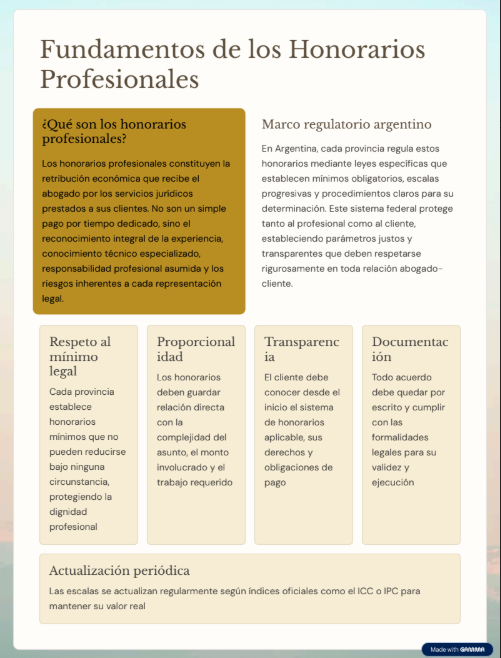Fundamentos de los honorarios profesionales